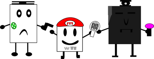 WII, Xbox and PS3 square characters vector graphics