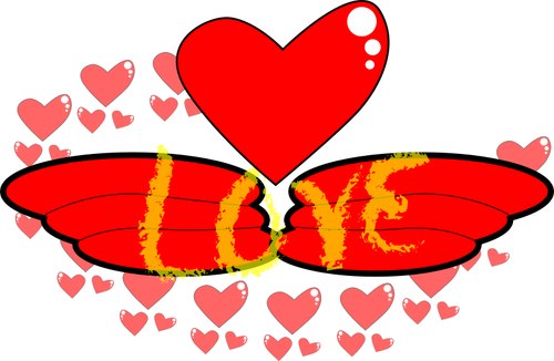 Vector clip art of wings of love