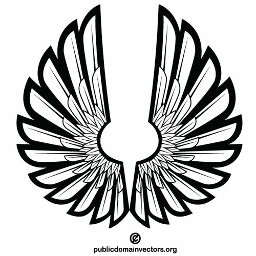 Wings silhouette stencil art