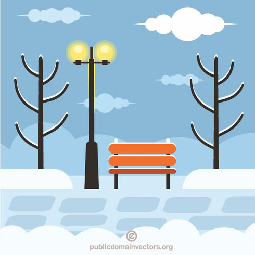 Bench in the snow