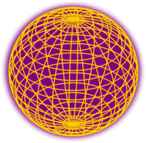 Wired globe yellow and purple vector clip art