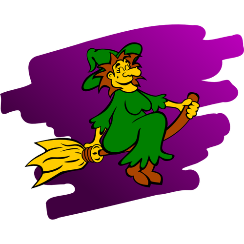 Yellow faced witch vector graphics