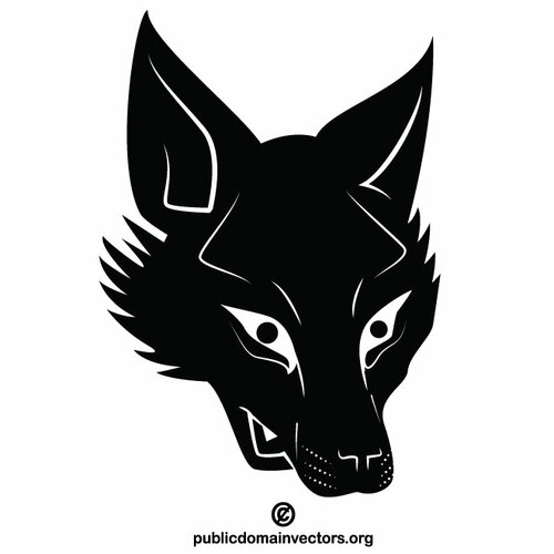 Clipart silueta de lobo