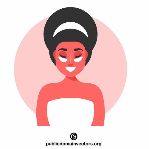 Woman applying a face mask