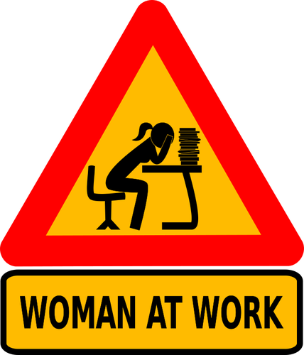 Vrouw op intellectueel werk vector afbeelding