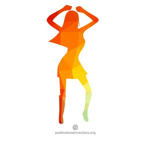 Tančící žena silueta