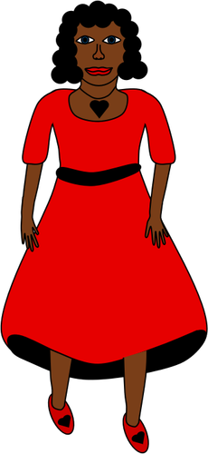 Woman in a red dress