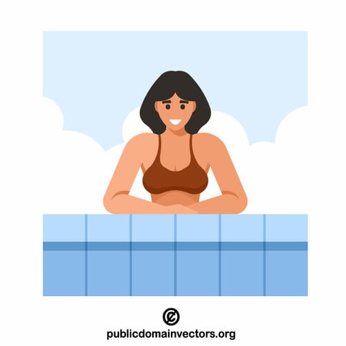 Femme dans une piscine