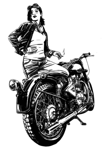 Женщина с мотоциклом