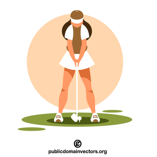 Woman playing golf