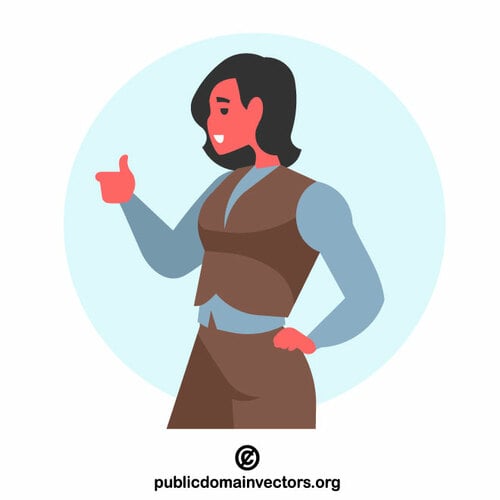 Woman showing thumb up sign