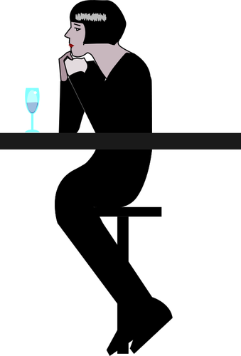 Woman having drink vector clip art