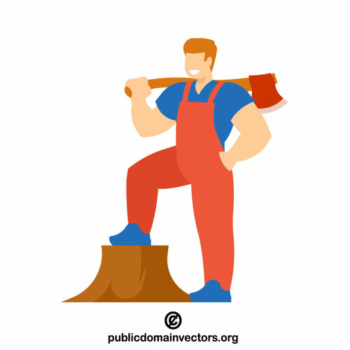 Woodcutter vector