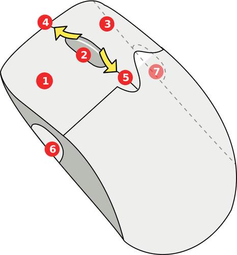 Diagramma di immagine vettoriale mouse wireless