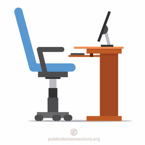 Workplace side view clip art