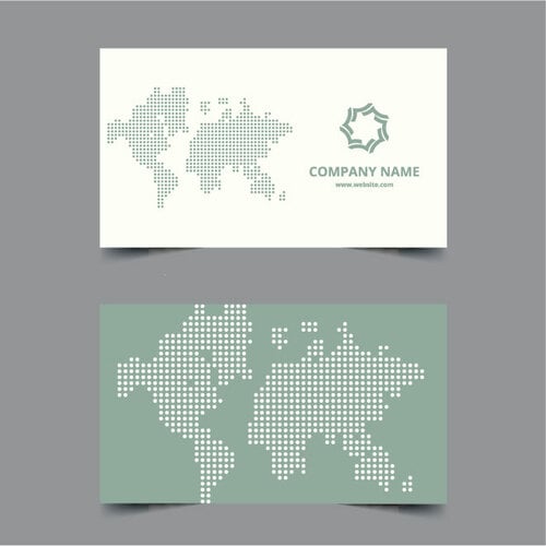 World map business card theme