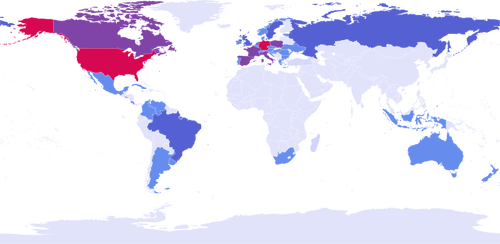 Barevný svět mapa vektorový obrázek