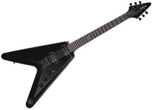 Gráficos del vector de guitarra eléctrica negra clip art