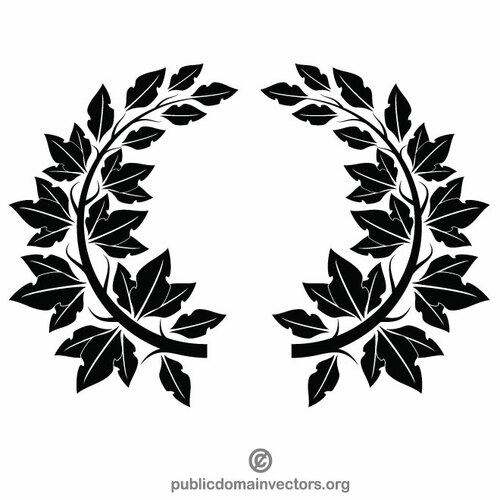 Wreath monochrome clip art