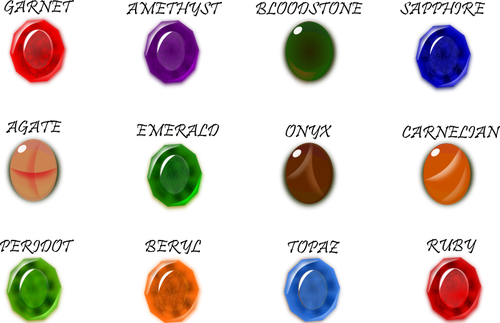 Birthstones वेक्टर छवि