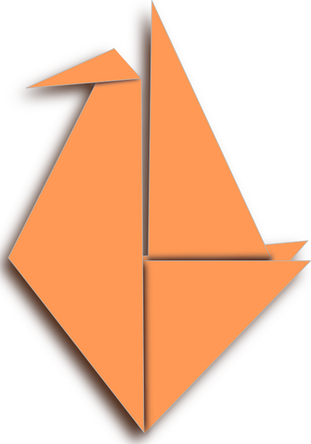 Orange fågel origami illustration