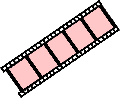 Dibujo de la tira de película básica con diapositivas de color de rosa