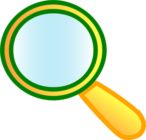 Vector graphics of magnifier with orange handle