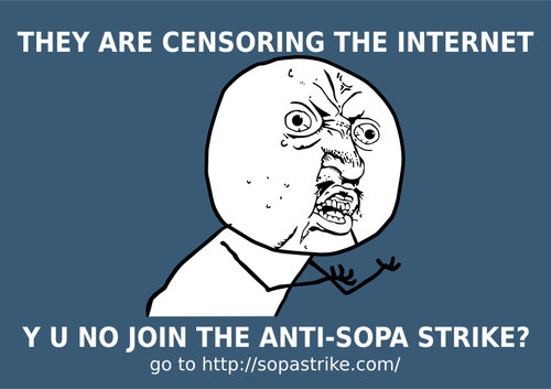 Vector drawing of anti-SOPA strike poster