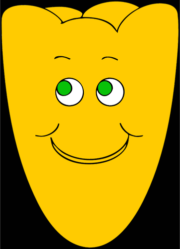 Clipart vectorial de flor carita sonriente amarilla