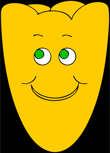 Vektor seni klip smiley kuning bunga