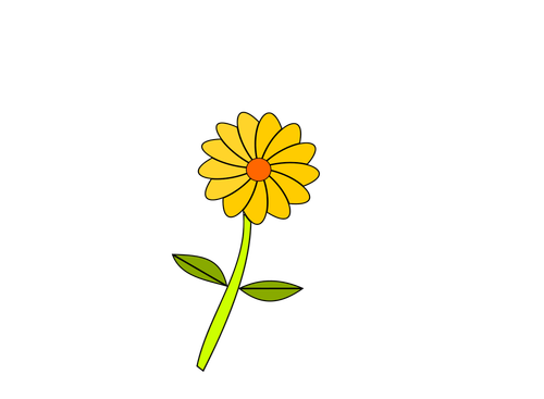 Vector graphics of funny color flower