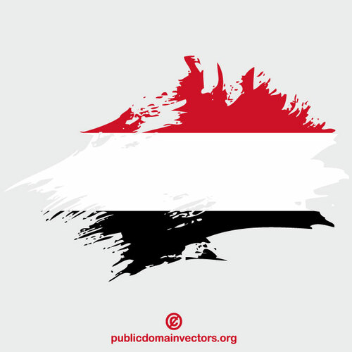Flag of Yemen brush stroke