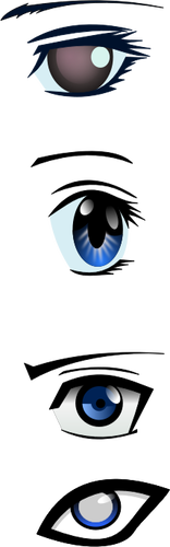 Set of manga eyes vector illustration - Public domain vectors