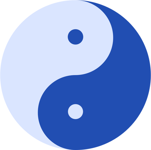 Blauwe Yin en Yang