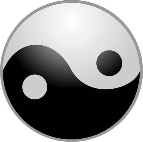 Black and gray yin yang