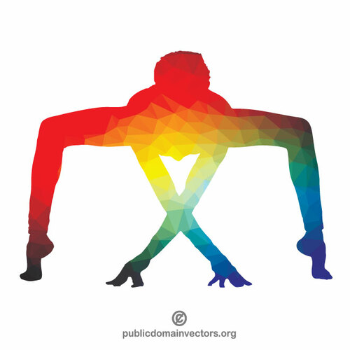 Yoga pose färgad siluett
