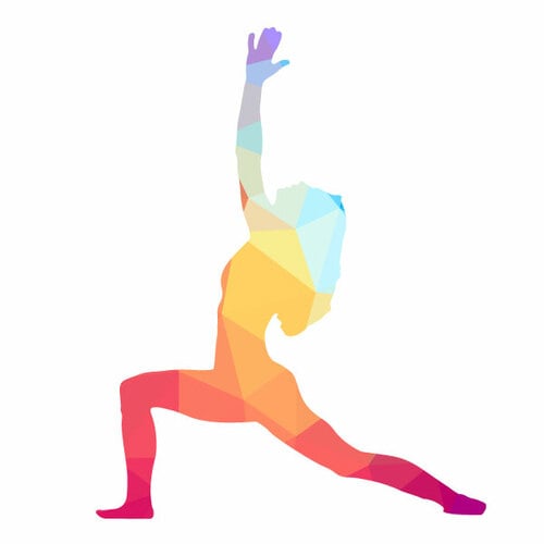 Yoga positur farge silhuett