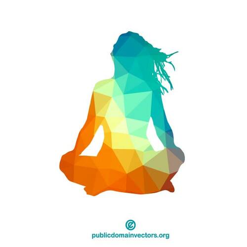 Yoga pose woman silhouette