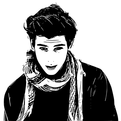 Junger Mann mit Schal