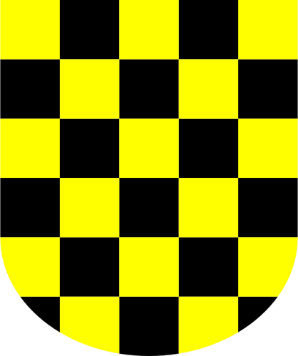 Žlutý a černý štít vektorové ilustrace