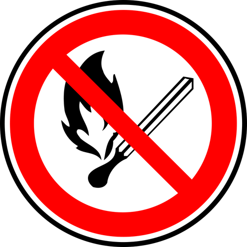 Open fire forbidden vector sign