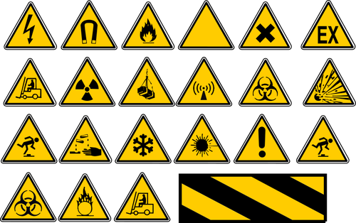 Danger warning signs slection vector graphics