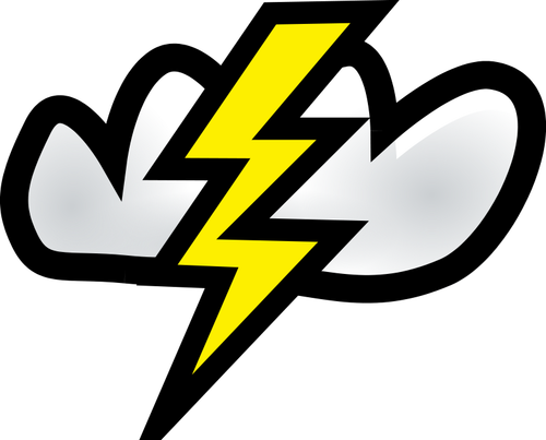 Thunder weather vector icon