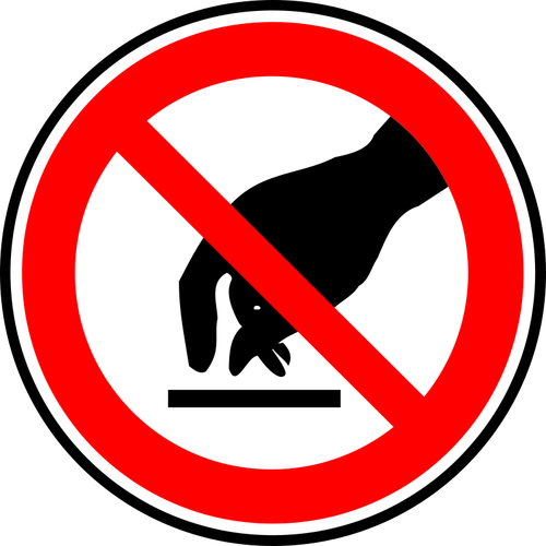 Do not touch warning sign vector drawing