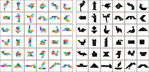 ClipArt vettoriali di gioco matematico di Tangram