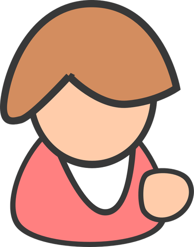 Ilustración vectorial de avatar femenino rosa blanco
