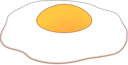 Sunny side up baked egg vector clip art