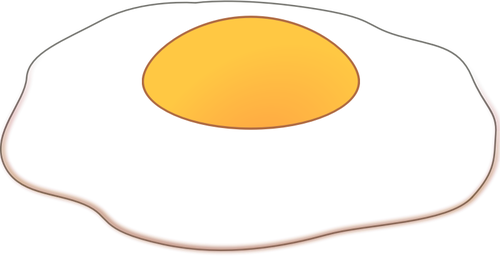 Sunny side up baked egg vector clip art