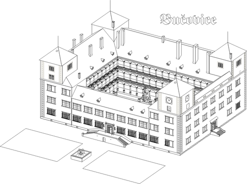 Vector clip art of renaissance chateau