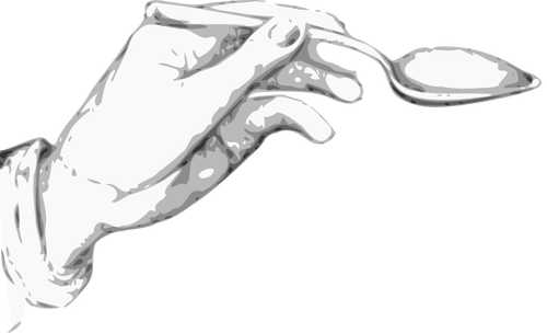 Hand mit einem Löffel Vektor-ClipArt